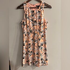 BANANA REPUBLIC Women's Peach Floral Print Sleeveless Dress Size 4